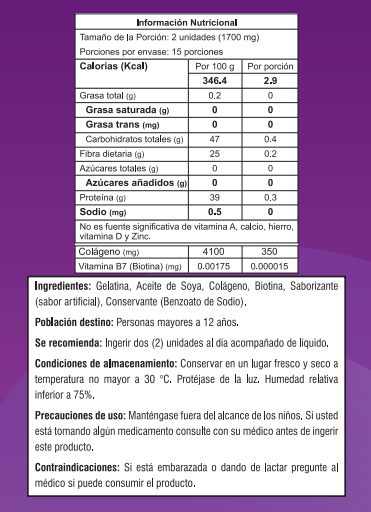 Colágeno & Biotina (reverso)